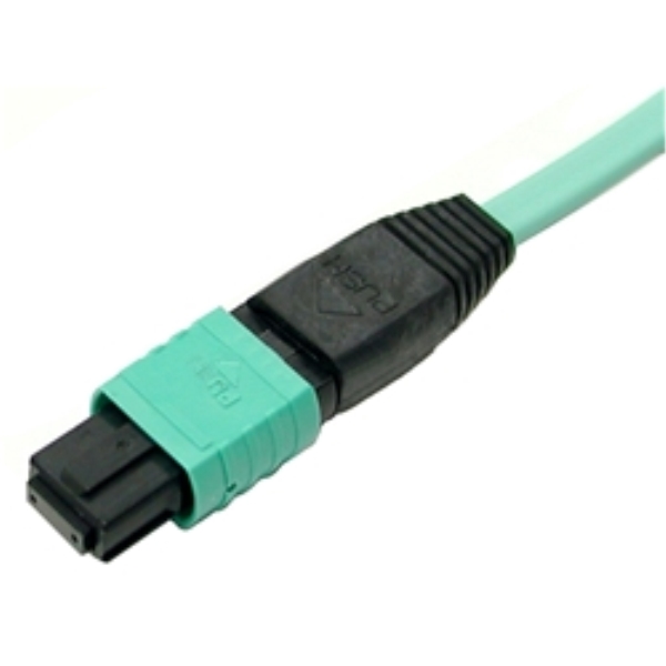 光ファイバーケーブル12芯 両端MPO OM3 マルチモード 50/125 Type-A配線 60m アクア AFP-MPO/MPO-X-10G-50-60-12C