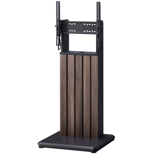 木製デジタルサイネージスタンド ハカマ HKM22 ダークブラウン・グレーベージュ色 背面収納スペースあり ディスプレイ取付金具付 ディスプレイ推奨サイズ ～86型 SS-HKM22-BK11