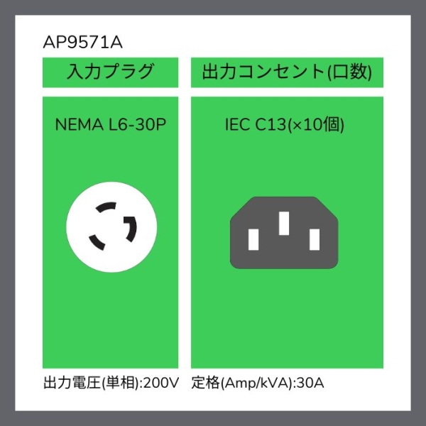 シュナイダーエレクトリック Rack PDU Basic 1U 30A 200V (10) C13