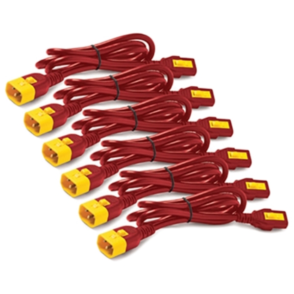 Power Cord Kit (6 ea) Locking C13 to C14 1.2m Red AP8704S-WWX340