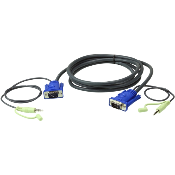 20M VGAオス-オス ケーブル 3.5mm ステレオオーディオプラグ付き 2L-2520A