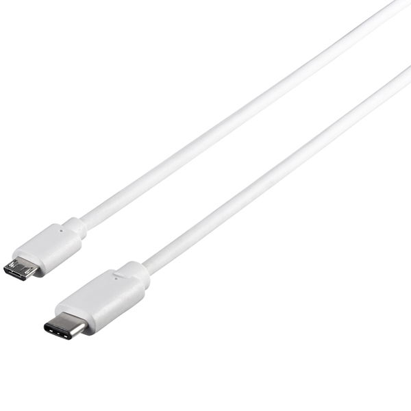 USB2.0ケーブル(microB to C) 2.0m ホワイト BSUMBC220WH
