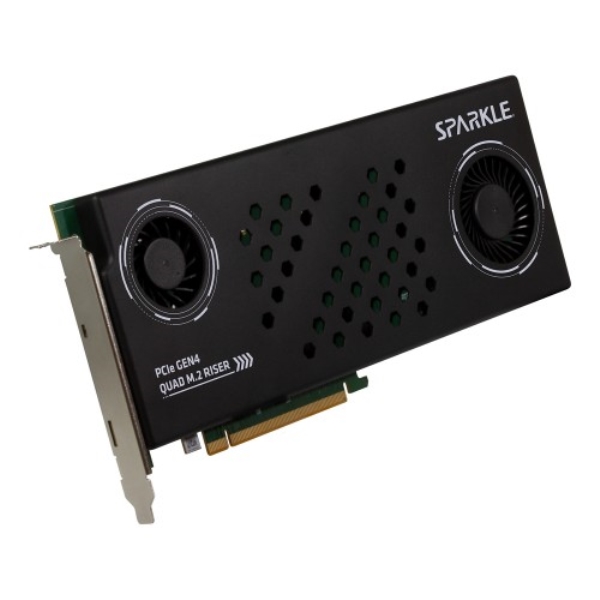 /ő4PCIe Gen4 M.2 SSDډ\ȃCU[J[h/PCIe 4.0 x16ڑ/NVMe M.2 2242/2260/2280/22110T|[g/RAID 0/1/10T|[g PCIe GEN4 QUAD M.2 RISER CARD