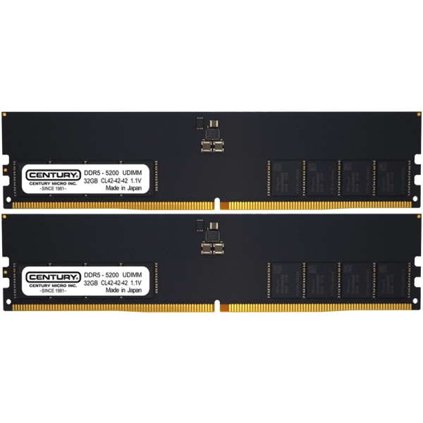 fXNgbvp PC5-41600/DDR5-5200 288pin Unbuffered_Non-ECC_DIMM 2Rank 1.1v 64GB kit(32GB×2) { CB32GX2-D5U5200