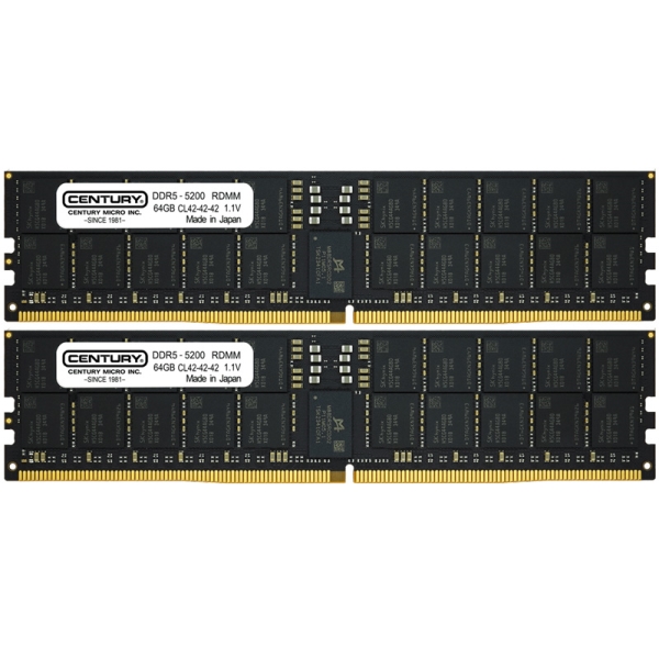 T[o[p PC5-41600/DDR5-5200 288pin Registered_ECC_DIMM 2Rank x4 1.1v 128GB kit(64GB×2) { CB64GX2-D5RE520242