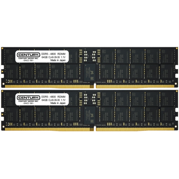 T[o[p PC5-38400/DDR5-4800 288pin Registered_ECC_DIMM 2Rank x4 1.1v 128GB kit(64GB×2) { CB64GX2-D5RE480242