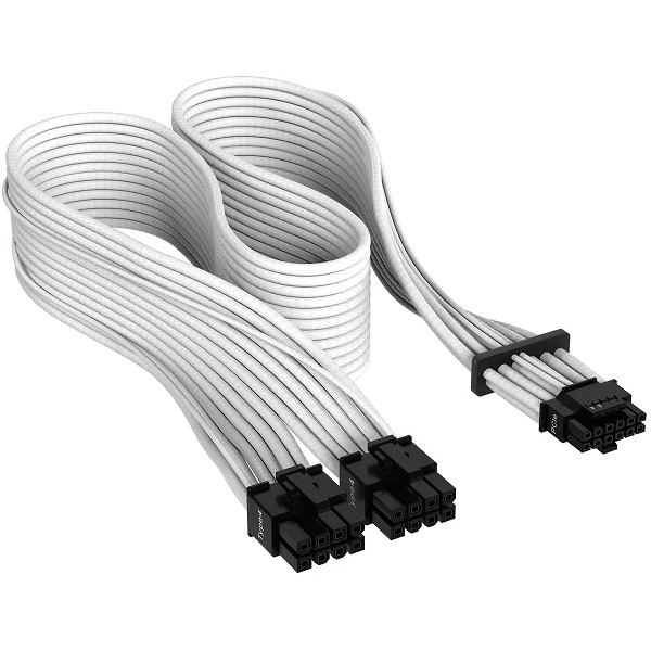 Premium Individually Sleeved 12+4pin PCIe Gen 5 Type-4 600W 12VHPWR Cable White CP-8920332