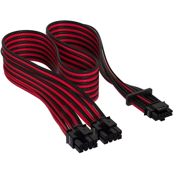 Premium Individually Sleeved 12+4pin PCIe Gen 5 Type-4 600W 12VHPWR Cable Black&Red CP-8920334