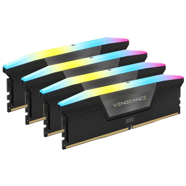 DDR5 5200MT/s 192GB(48GBx4) UDIMM 38-38-38-84 XMP 3.0 VENGEANCE RGB DDR5 Black 1.25V CMH192GX5M4B5200C38