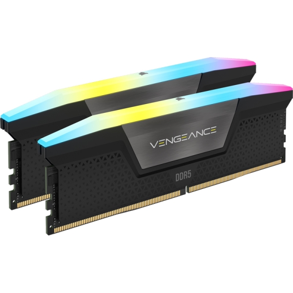 DDR5 5200MT/s 48GB(24GBx2) UDIMM 38-38-38-84 XMP 3.0 VENGEANCE RGB DDR5 Black RGB LED 1.25V CMH48GX5M2B5200C38