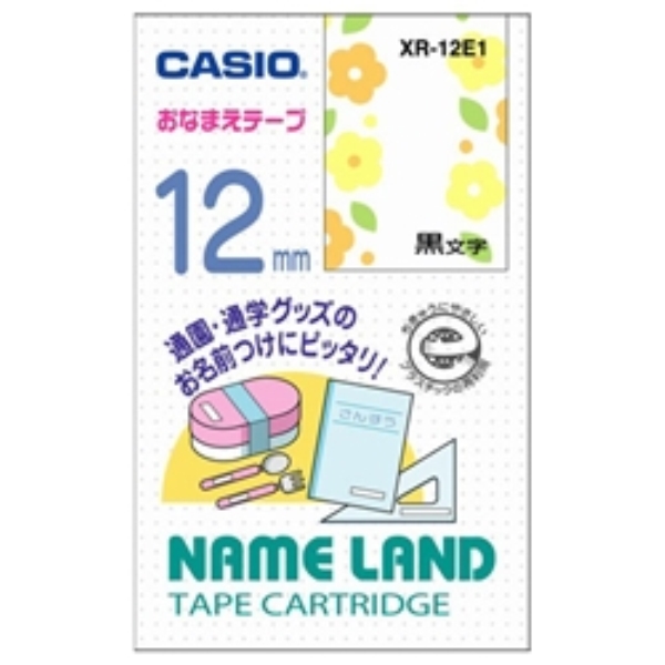ネームランド用おなまえテープ 12mm 花柄 XR-12E1
