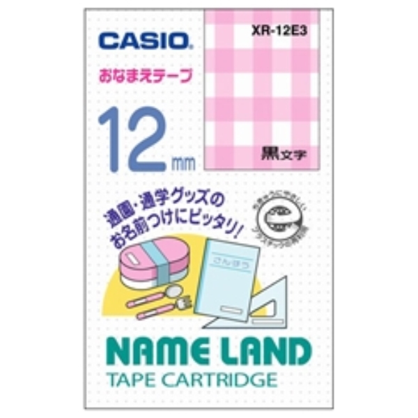 ネームランド用おなまえテープ 12mm チェック柄 XR-12E3