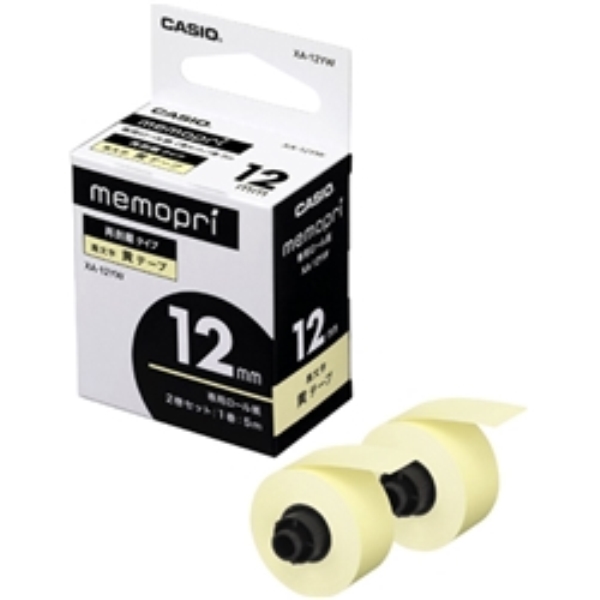 メモプリ用テープ 12mm 黄 2巻入り XA-12YW