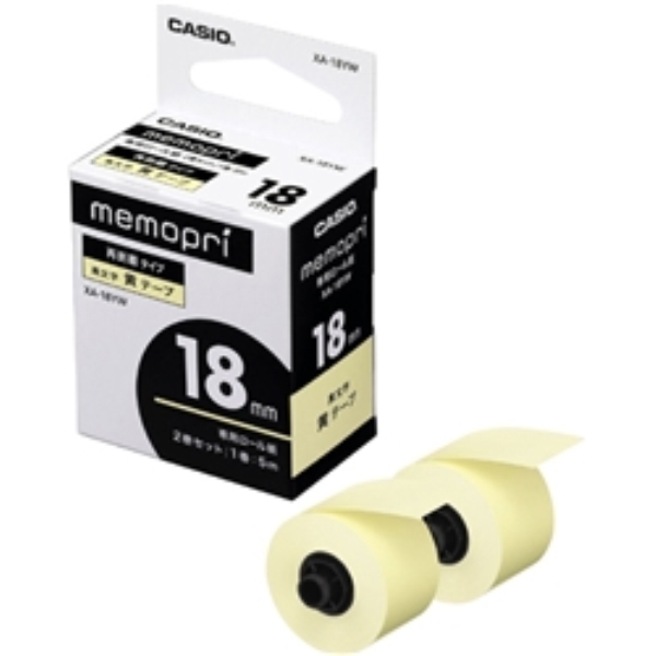 メモプリ用テープ 18mm 黄 2巻入り XA-18YW