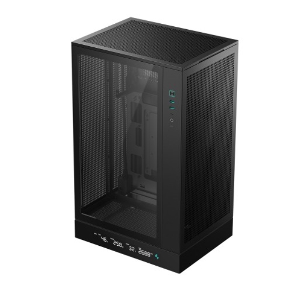 CH270 DIGITAL/MicroATX 縦型PCケース/ブラック/デジタルパネル搭載/高エアフロー設計/メッシュパネル/背面コネクタMB対応 (MicroATX)/大型GPU対応 R-CH270-BKNDM0-G-1