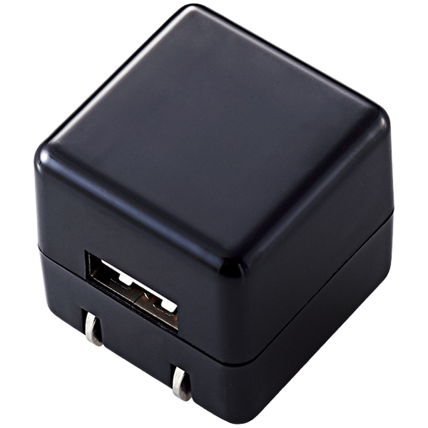 オーディオ用AC充電器/CUBE/1A出力/USB1ポート/ブラック AVA-ACUAN007BK