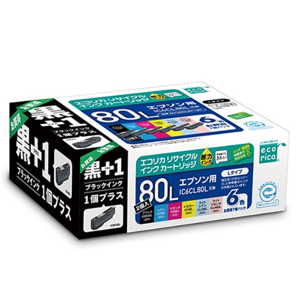 GRJ TCNCNJ[gbW/EPSON/IC6CL80L/6FpbN+ICBK80L/vX{bNX ECI-E80L6P+BK