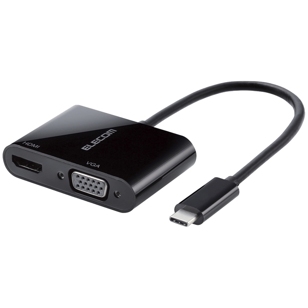 USB Type-CfϊA_v^/USB Type-C - HDMI&VGA/ubN AD-CHDMIVGABK