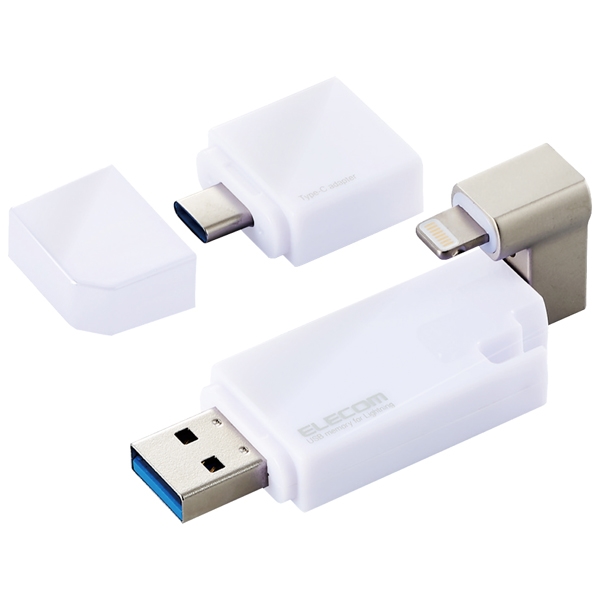 LightningUSB/USB3.2(Gen1)/USB3.0Ή/32GB/Type-CϊA_v^t/zCg MF-LGU3B032GWH