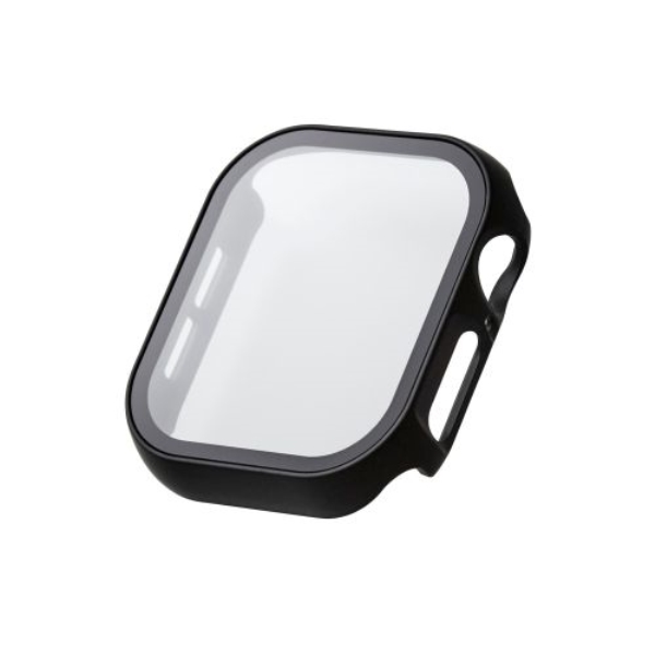 Apple Watch 42mm/フルカバーケース/プレミアムガラス/反射防止/ブラック AW-24BFCGMBK