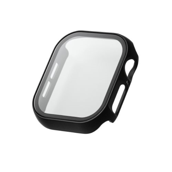 Apple Watch 42mm/フルカバーケース/プレミアムガラス/ゴリラ/高透明/ブラック AW-24BFCGOBK