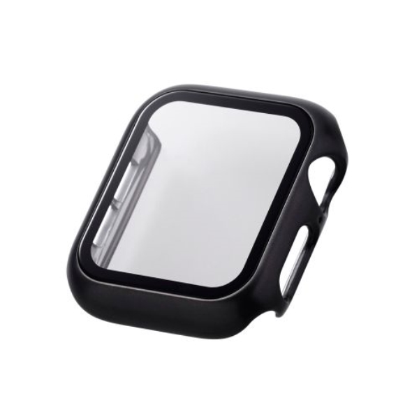Apple Watch 40mm/フルカバーケース/プレミアムガラス/高透明/メタリック/ブラック AW-23EFCGPBK
