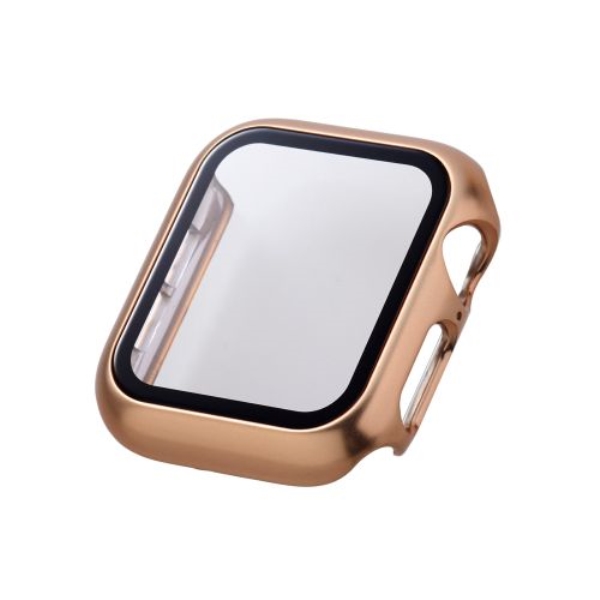 Apple Watch 40mm/フルカバーケース/プレミアムガラス/高透明/メタリック/ピンク AW-23EFCGPPN