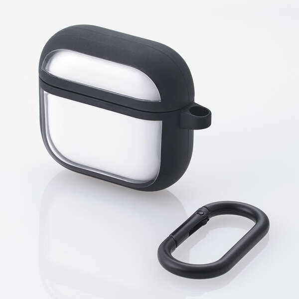AirPods 第4世代/アクティブノイズキャンセリング搭載AirPods 第4世代/TOUGH SLIMケース/カラビナ付/ブラック AVA-AP06TSLFCBK
