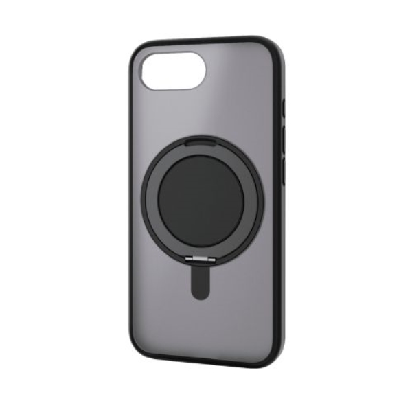 iPhone 16e/ハイブリッドケース/MAGKEEP/スタンド/マットブラック PM-A25SMAGSTBK