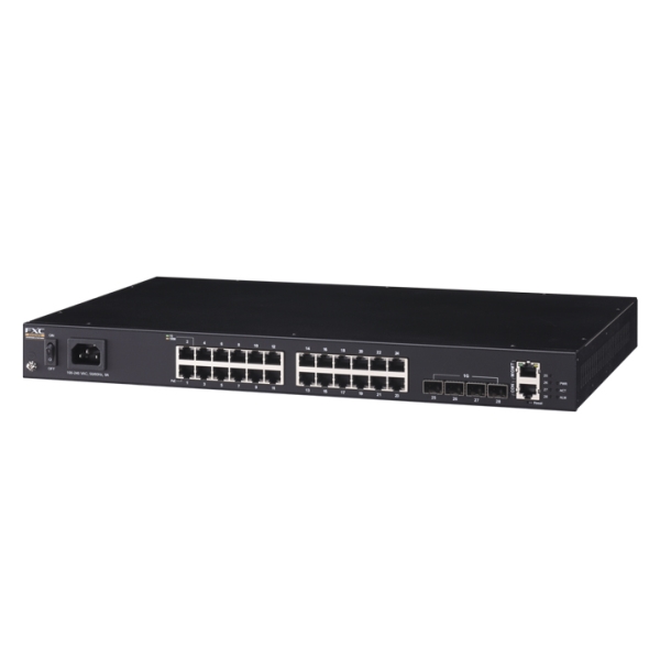 FXC 24ポート 10/100/1000Mbps および 4ポートSFP 管理機能付PoE