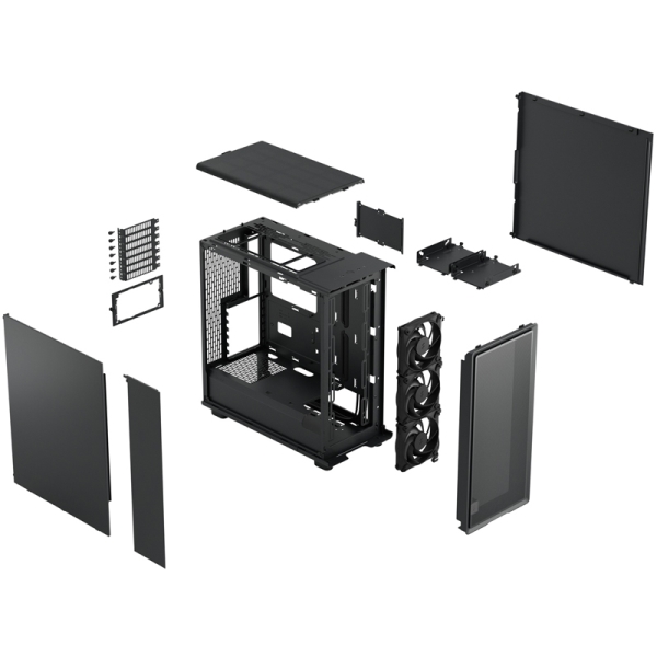Fractal Design PCケース FD-C-POS1A-02 Fractal Design Pop Silent TG FD-C-POS1A-02 [ブラック/クリア