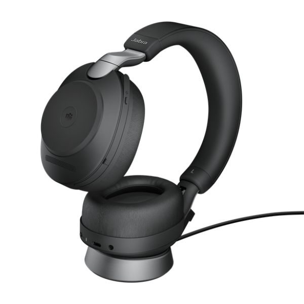 Jabra 無線ヘッドセット USB-A 両耳 MS認定 充電スタンド付「Jabra Evolve2 85 MS Stereo USB-A Stand Black」 28599-999-989