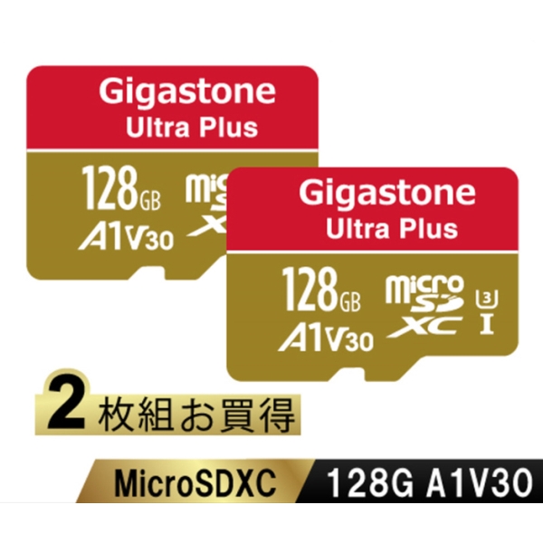 Ultra PlusV[Y microSDXCJ[h 128GB 2Zbg Class10 UHS-I U3 V30 A1 őǍ100MB/s GJMXR-128GV3A1100R-2PK