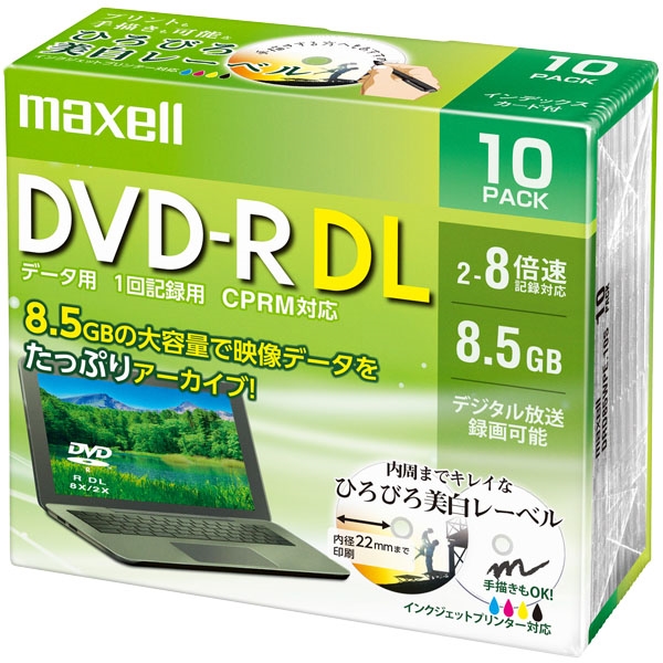 f[^pDVD-R DL 8.5GB 8{ CPRMΉ 10 PP[X CNWFbgΉ(zCg) DRD85WPE.10S