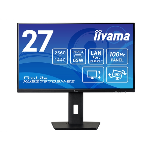 �t���f�B�X�v���C 27�^/WQHD 2560×1440/USB Type-C(�f���o�͑Ή�)×1�AHDMI×1�ADisplayPort×1/�u���b�N/�X�s�[�J�[�L/IPS����/���~/��]/LAN�|�[�g�L XUB2797QSN-B2