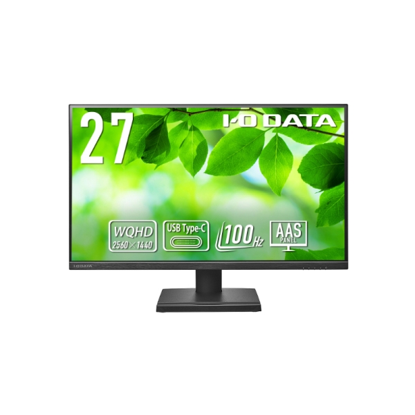 ワイド液晶ディスプレイ 27型/2560×1440/HDMI、DisplayPort、USB Type-C/ブラック/スピーカー:あり/USB Type-C搭載でノートPCへの給電可能/WQHD対応/100Hz/5年保証 LCD-CQ270SA