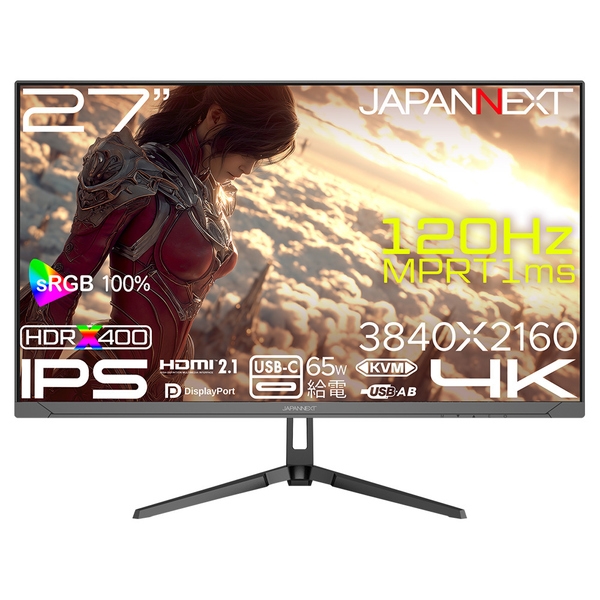 JAPANNEXT ゲーミング液晶ディスプレイ 27型/3840×2160/HDMI×2、DP×1