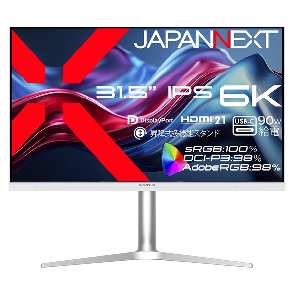 JAPANNEXT 液晶ディスプレイ 31.5型/6016×3384/HDMI×2、DP×1、USB-C×1