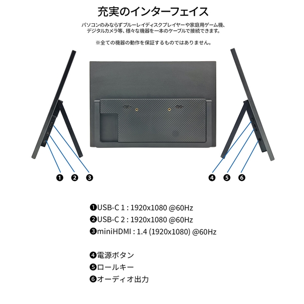 JAPANNEXT タッチパネル液晶ディスプレイ 13.3型/1920×1080/miniHDMI×1