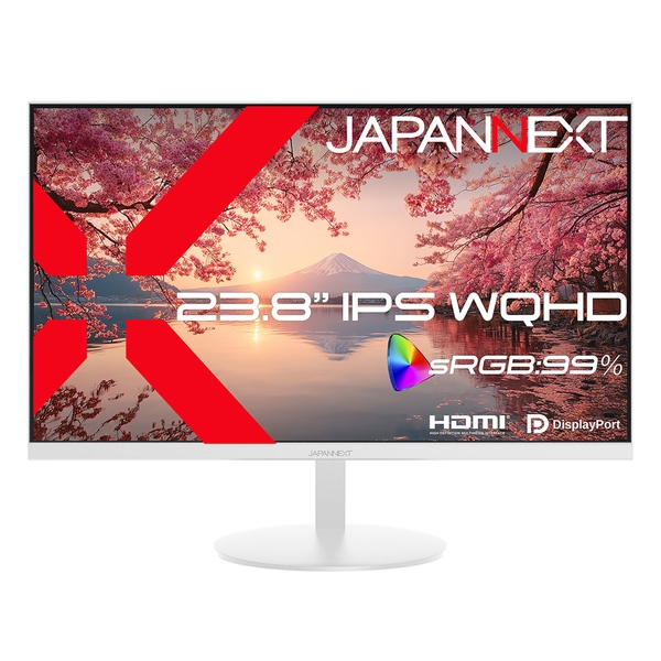 JAPANNEXT 液晶ディスプレイ 23.8型/2560×1440/HDMI×1、DP×1/ホワイト