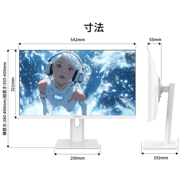 JAPANNEXT ゲーミング液晶ディスプレイ 23.8型/1920×1080/HDMI×1、DP×1