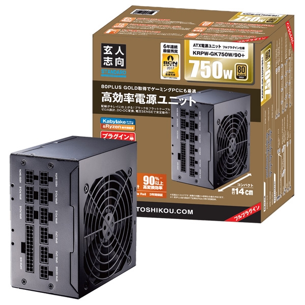 80PLUS GOLD擾 ATXd 750W (vOC^Cv) KRPW-GK750W/90+ 4988755-040044