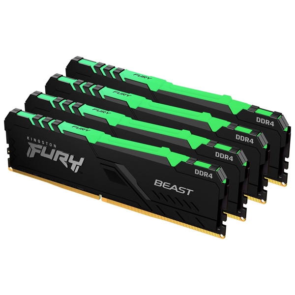 32GB DDR4 3000MHz CL15 DIMM (Kit of 4) FURY Beast RGB KF430C15BBAK4/32