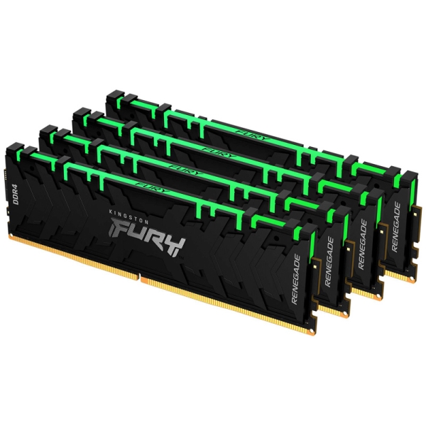 64GB DDR4 3000MHz CL15 DIMM (Kit of 4) 1Gx8 FURY Renegade RGB KF430C15RB1AK4/64