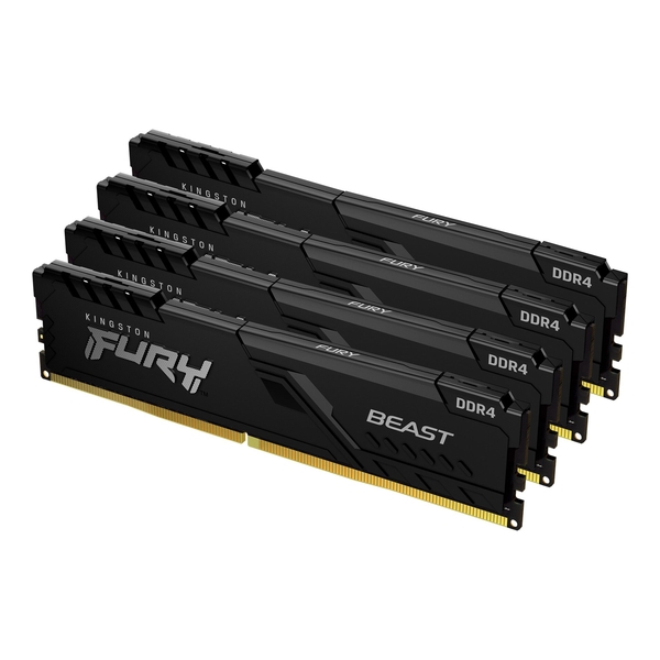 64GB DDR4 3200MHz CL16 DIMM (Kit of 4) 2Gx8 FURY Beast Black KF432C16BB1K4/64