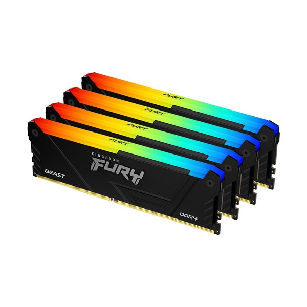 64GB DDR4 3200MHz CL16 DIMM (Kit of 4) FURY Beast RGB KF432C16BB2AK4/64