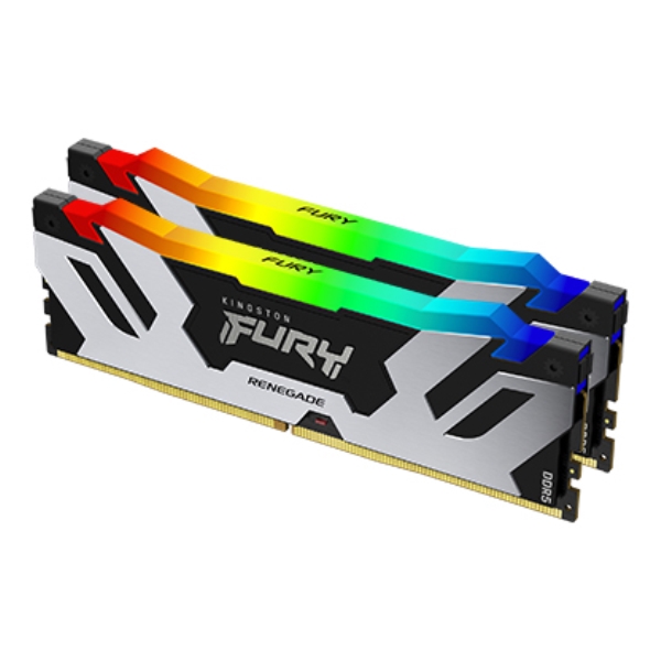 96GB DDR5 6000MT/s CL32 DIMM (Kit of 2) FURY Renegade RGB Silver XMP KF560C32RSAK2-96