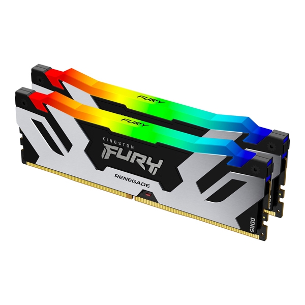 96GB DDR5 6400MT/s CL32 DIMM (Kit of 2) FURY Renegade RGB Silver XMP KF564C32RSAK2-96