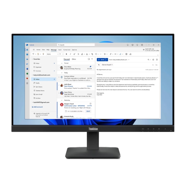 ThinkVision S24-4e (23.8型ワイド液晶ディスプレイ/1920×1080/HDMI、アナログRGB/ブラック/スピーカー:なし/3年間フル保証/チルト) 64B5KAR1JP