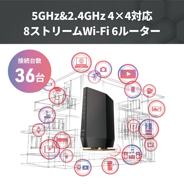WiFi6 無線LANルーター親機4803＋573 mbps バッファロー バッファロー 無線LAN親機 Wi-Fi 6 11ax Wi-Fiルーター 4803+